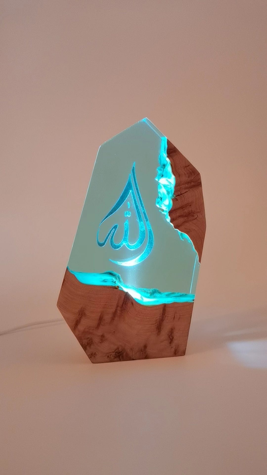 Khadija's Art Handmade Allah (swt) Resin Lamp