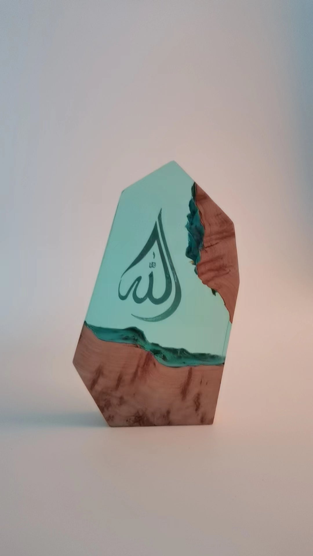 Khadija's Art Handmade Allah (swt) Resin Lamp